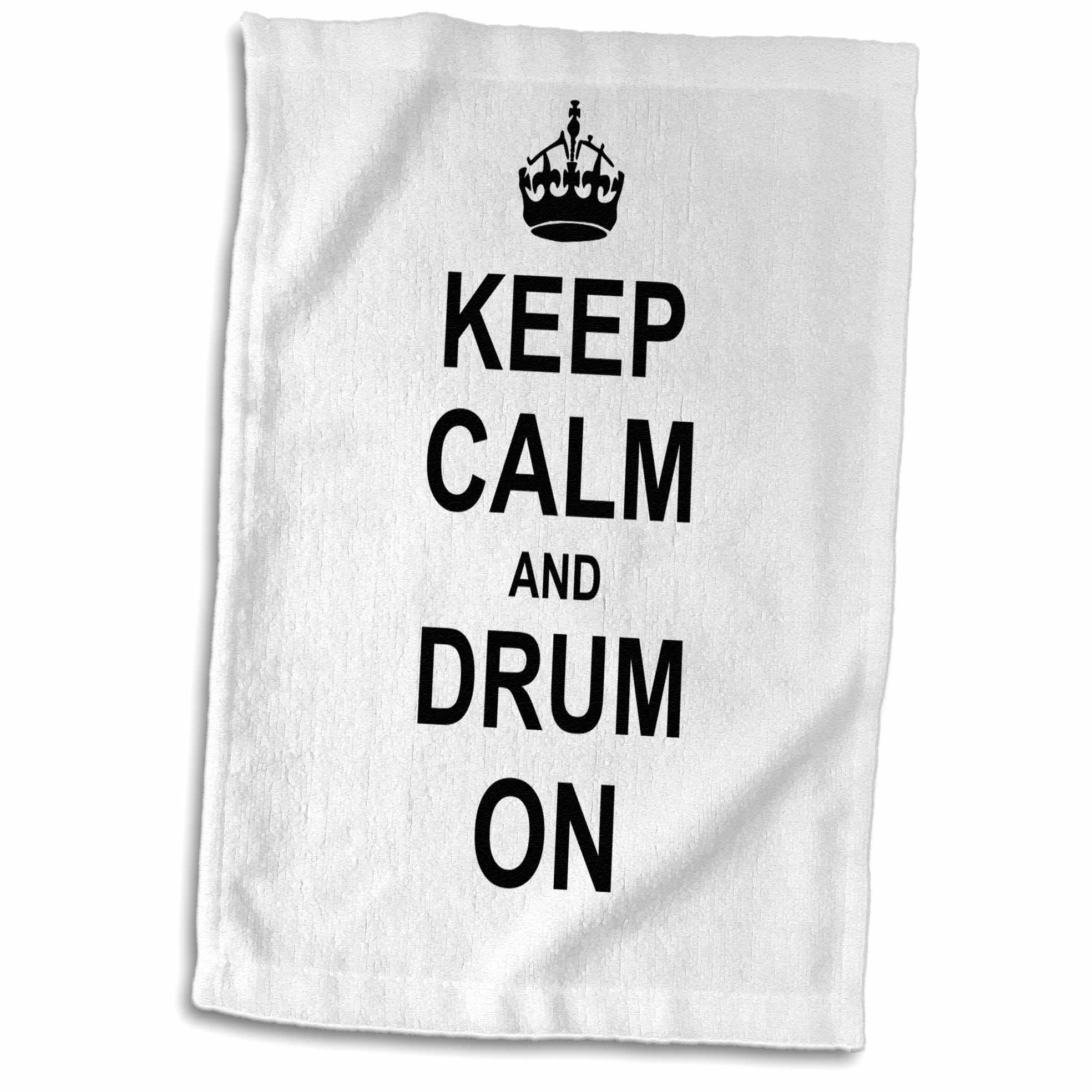 3dRose Keep Calm and Drum on - Carry on Drumming - Gift for Drummer... - Towels (twl-157715)