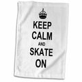 3dRose Keep Calm and Skate on - Carry on Skating - Funny Skateboarding ice... - Towels (twl-157771)