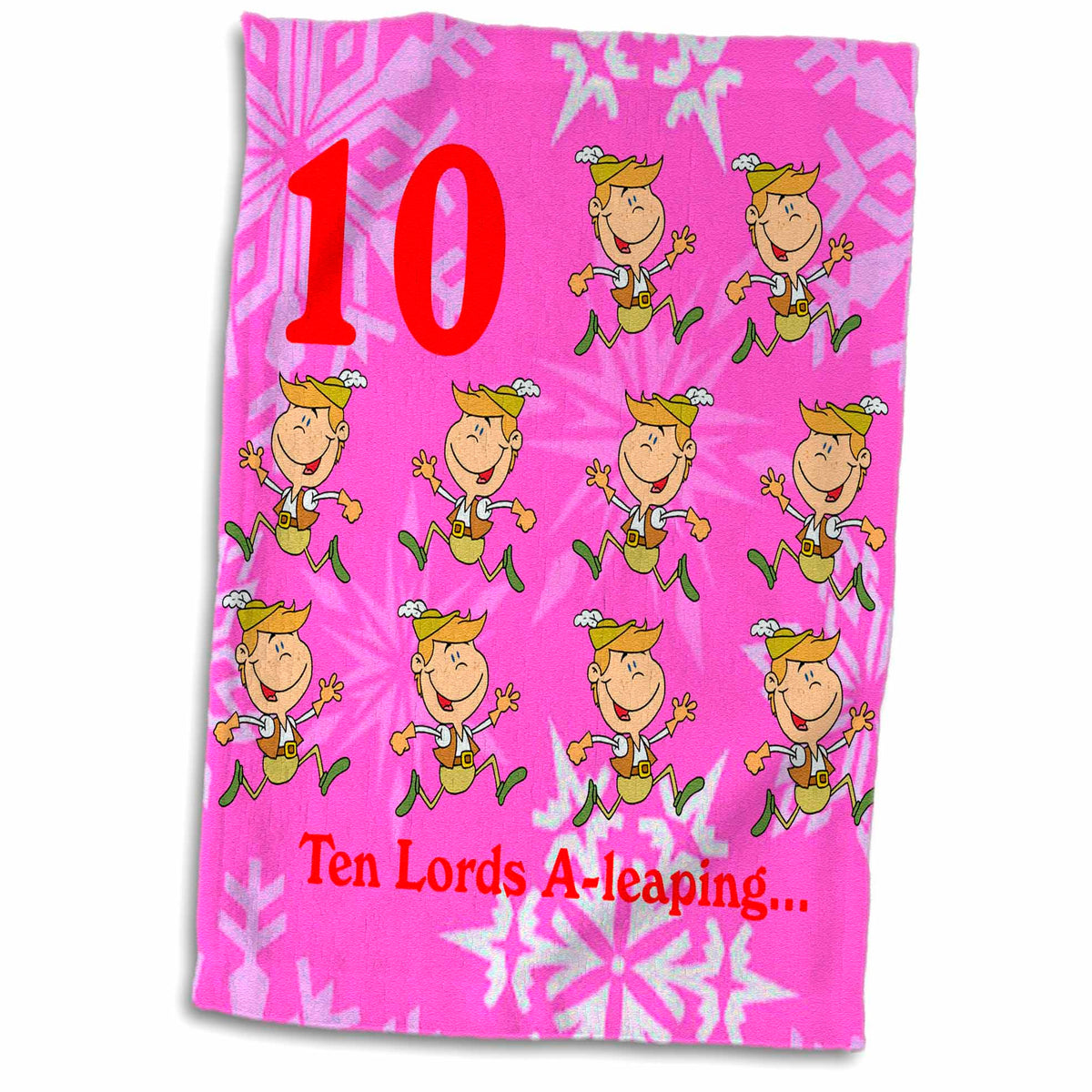 3dRose Edmond Hogge Jr - 12 Days of Christmas Ten Lords A-Leaping... - Towels (twl-158235)