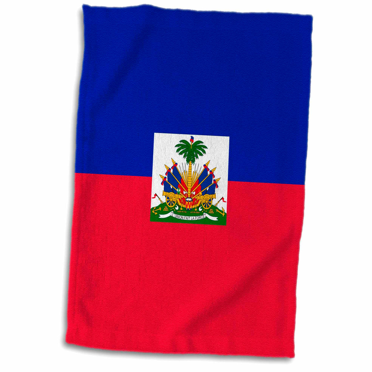 3dRose Flag of Haiti - Dark Navy Blue and red with Haitian Coat of arms -... - Towels (twl-158327)