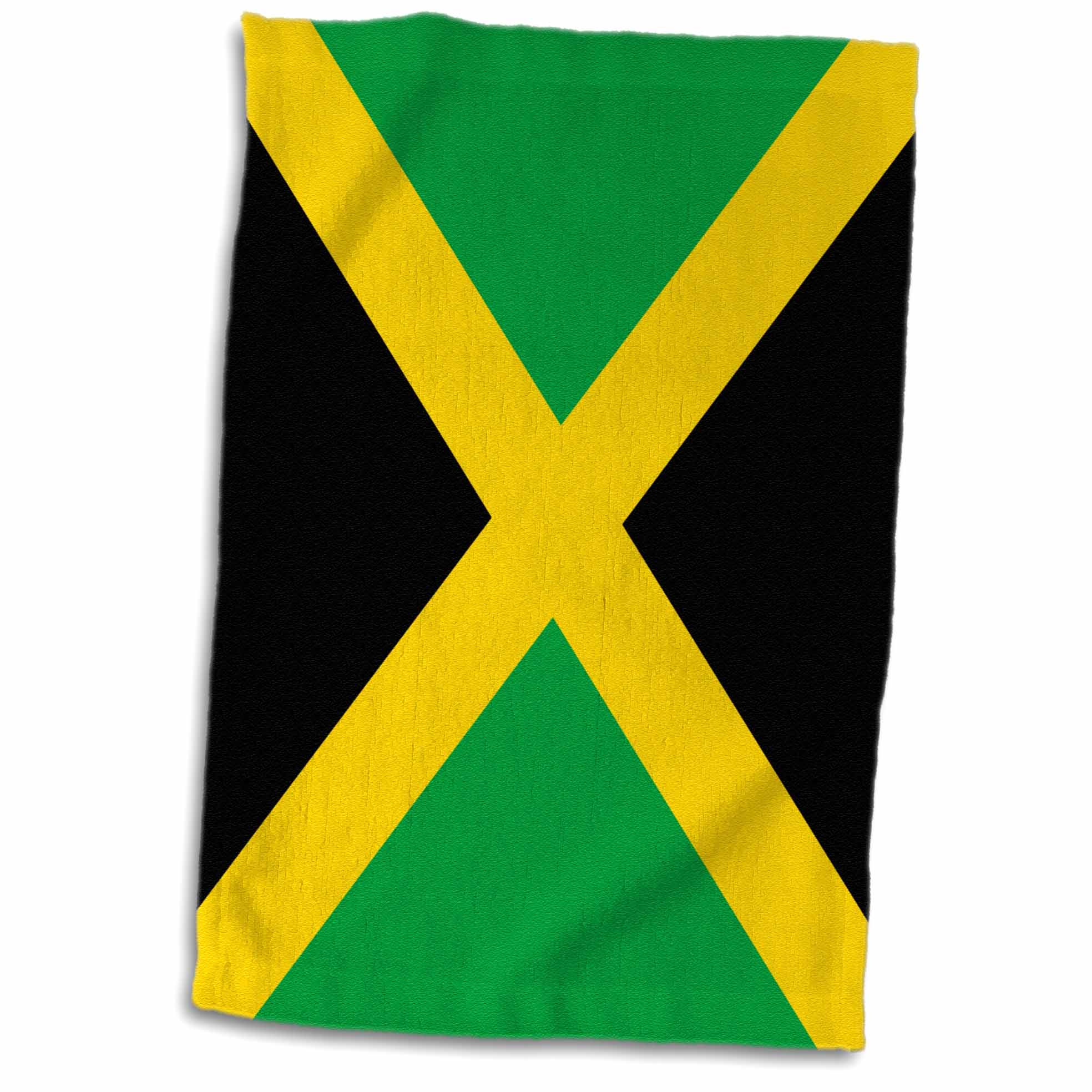 3dRose Flag of Jamaica Square - Caribbean Jamaican Green Black with Yellow... - Towels (twl-158342)