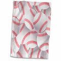 3dRose Baseball Pattern - White and red Balls - Base Ball Sport - Sporty -... - Towels (twl-161323)