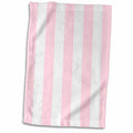 3dRose Pink and White Stripes Pattern - Girly Vertical Striped Stripy Stripey... - Towels (twl-161548)