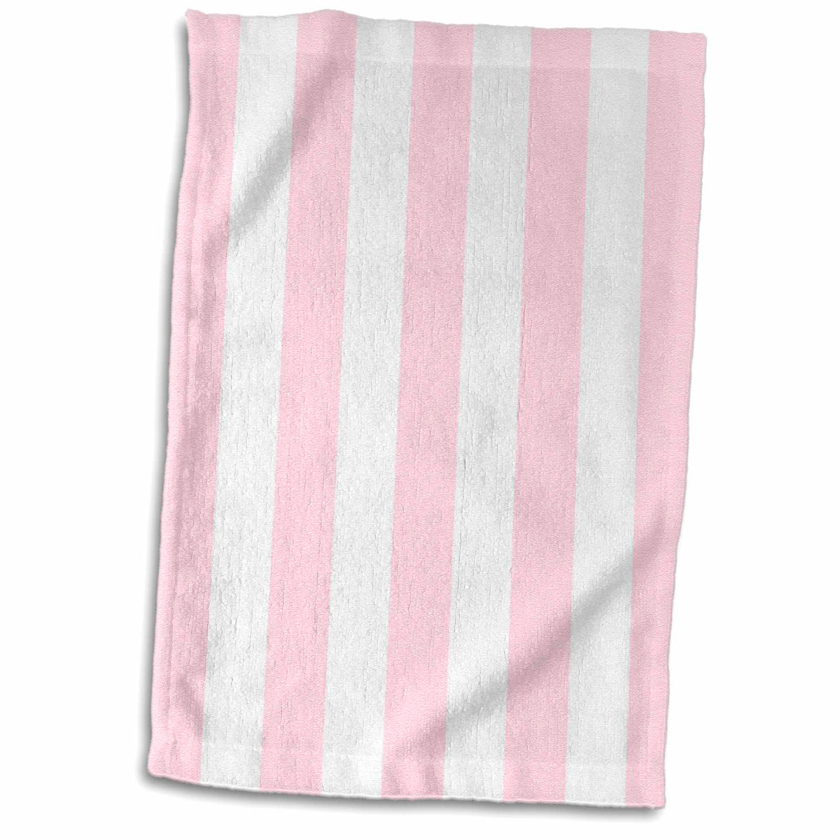 3dRose Pink and White Stripes Pattern - Girly Vertical Striped Stripy Stripey... - Towels (twl-161548)