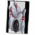 3dRose Beverly Turner Sports Design - Bowling Ball and Pins - Towels (twl-16304)