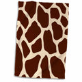 3dRose PS Animals - Cream and Brown Giraffe Print - Towels (twl-164634)