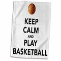 3dRose EvaDane - Funny Quotes - Keep calm and play basketball, White and Black - Towels (twl-171918)