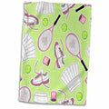 3dRose Janna Salak Designs Sports - Cute Tennis Pattern Green - Towels (twl-172136)