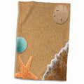 3dRose Janna Salak Designs Under The Sea - Sandy Beach with Shells - Towels (twl-172139)