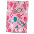 3dRose Janna Salak Designs Bowling - Retro Bowling Print Pink - Towels (twl-172146)
