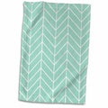 3dRose Mint Green Herringbone Pattern - Trendy Arrow Feather Inspired Design - Towels (twl-179815)