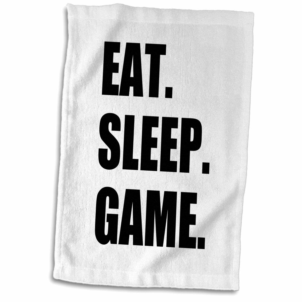 3dRose Eat Sleep Game - Fun Gifts for Gamers - Black Text - Video pro-Gamer - Towels (twl-180406)