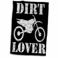 3dRose White image and dirt lover text with distressed dirt bike graphics - Towels (twl-180550)