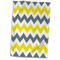 3dRose Taiche - Digital Art - Chevrons - Blue Gray Yellow and White Chevrons - Towels (twl-181617)