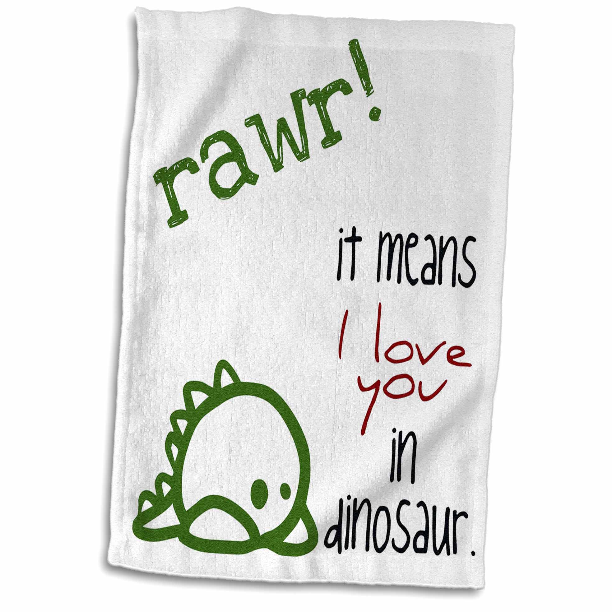 3dRose EvaDane - Funny Quotes - Rawr. It means I love you in dinosaur. - Towels (twl-193339)