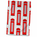 3dRose British Red Telephone Box Illustration Pattern - Towels (twl-201749)