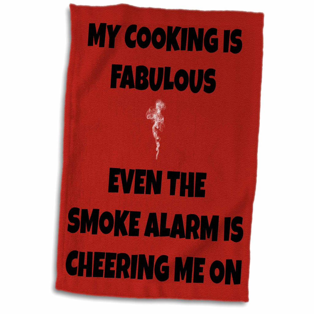 3dRose My Cooking is Fabulous Even The Smoke Detector is Cheering me on - Towels (twl-201891)