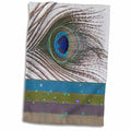 3dRose Peacock Feather with Green, Blue, and Purple Gem Look - Towels (twl-202272)