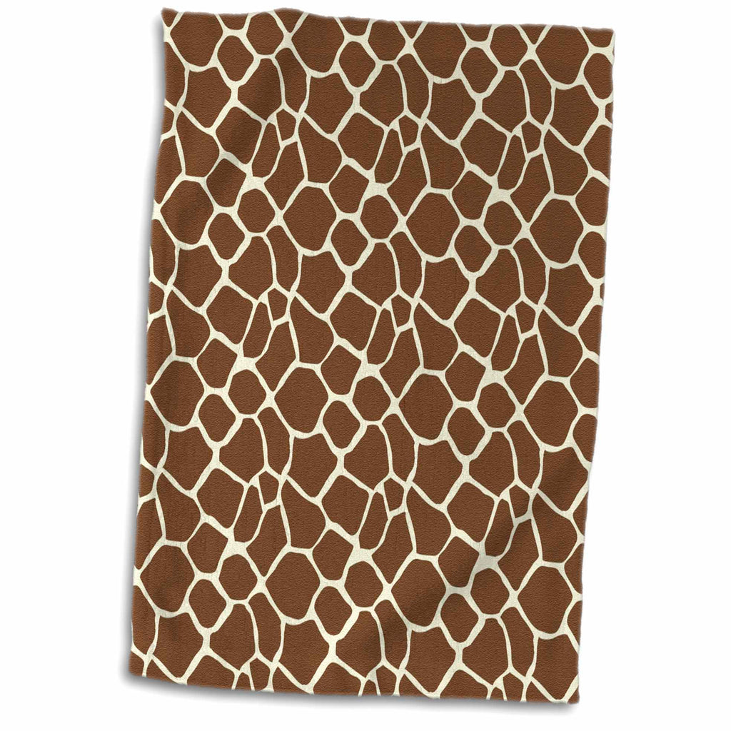 3dRose PS Animal Prints - Brown Giraffe Print - Towels (twl-202378)