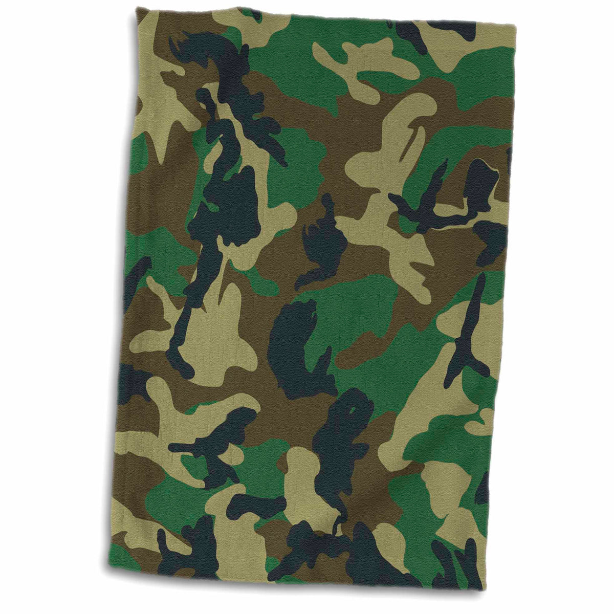 3dRose Janna Salak Designs Prints and Patterns - Green Camoflauge Print - Towels (twl-20353)