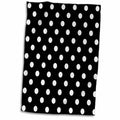 3dRose Black and White Polka Dot Print - Towels (twl-20402)