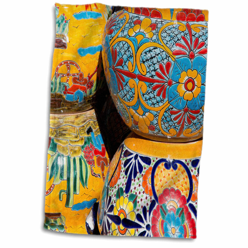 3dRose Image of traditional hand-painted Mexican pottery. Arizona, Tucson,... - Towels (twl-210077)