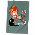 3dRose Edmond Hogge Jr – Cartoons - Bowling Humor Finger Stuck in Ball - Towels (twl-211665)