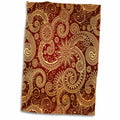 3dRose RinaPiro - Patterns - Pattern, Print Burgundy and Gold - Towels (twl-212005)