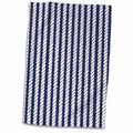 3dRose Janna Salak Designs Nautical - Navy Blue and White Nautical Rope Design - Towels (twl-212475)