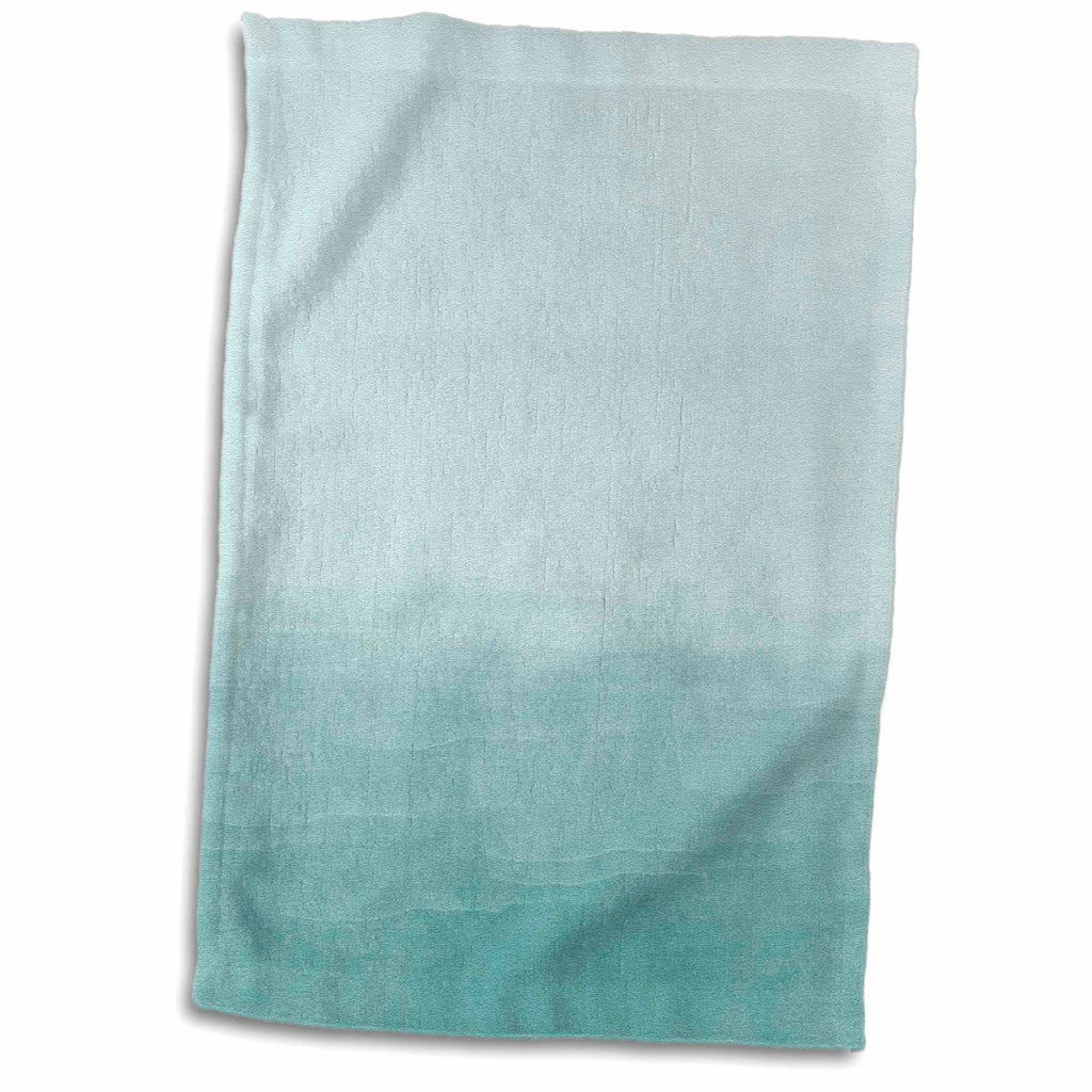 3dRose PS Chic - Creamy Aqua Blue Watercolor Ombre - Towels (twl-217560)