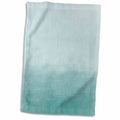 3dRose PS Chic - Creamy Aqua Blue Watercolor Ombre - Towels (twl-217560)
