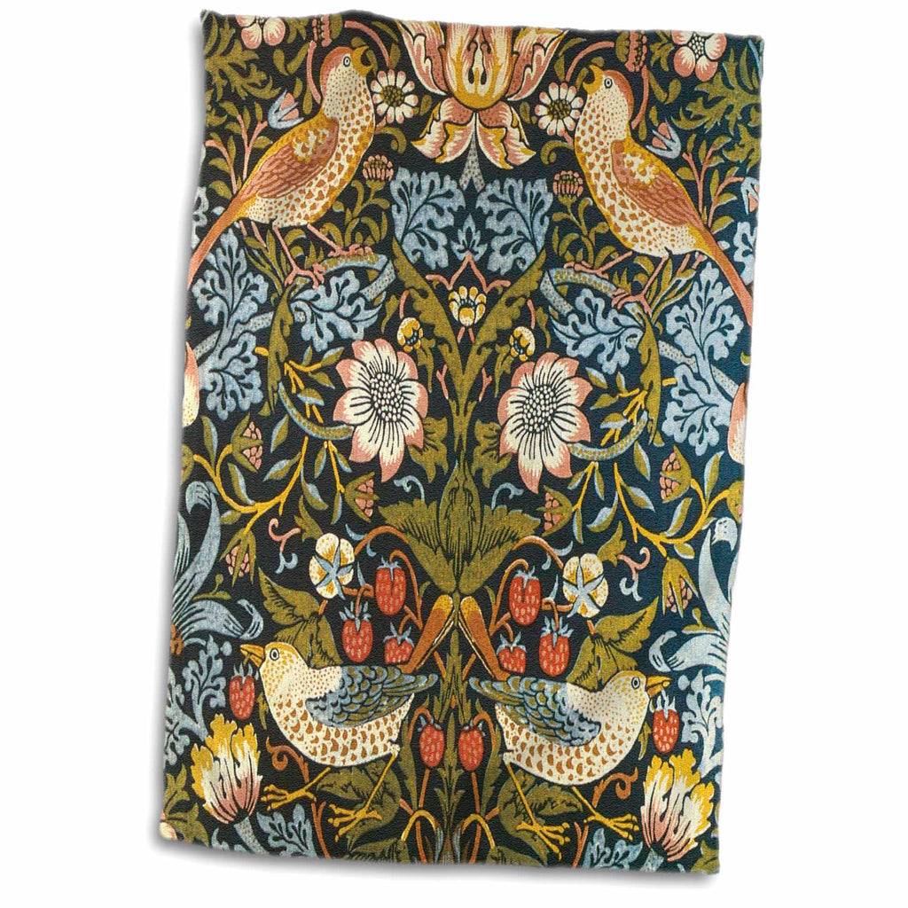 3dRose Russ Billington Patterns - William Morris Strawberry Thief Pattern - Towels (twl-219390)