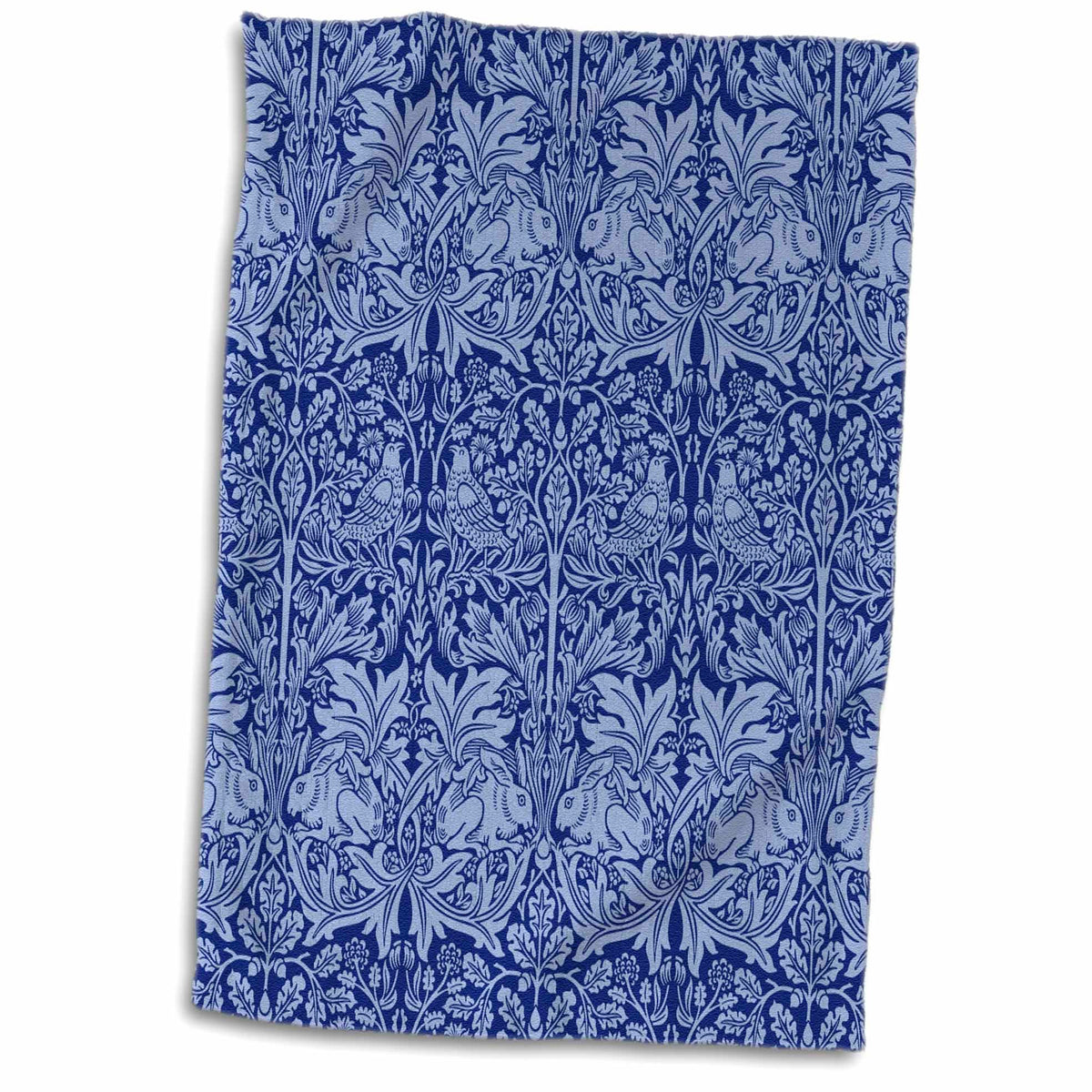 3dRose William Morris Brer Rabbit Chintz Pattern in Two Tone Blue - Towels (twl-219393)