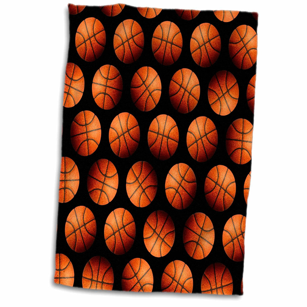 3dRose Wallpaper Pattern Made Entirely from Basketballs - Towels (twl-220896)