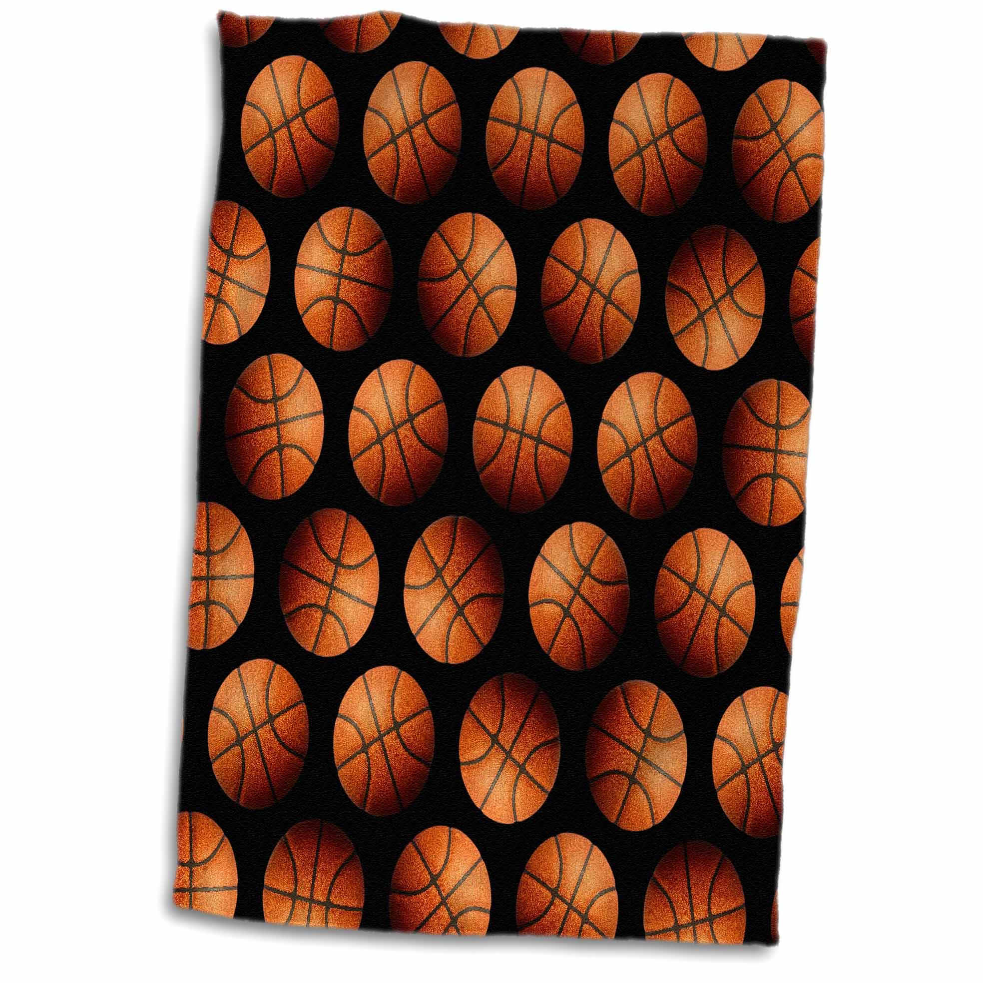 3dRose Wallpaper Pattern Made Entirely from Basketballs - Towels (twl-220896)