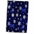 3dRose Dark Blue Winter Christmas Snowflakes with a Seamless Pattern. - Towels (twl-221476)