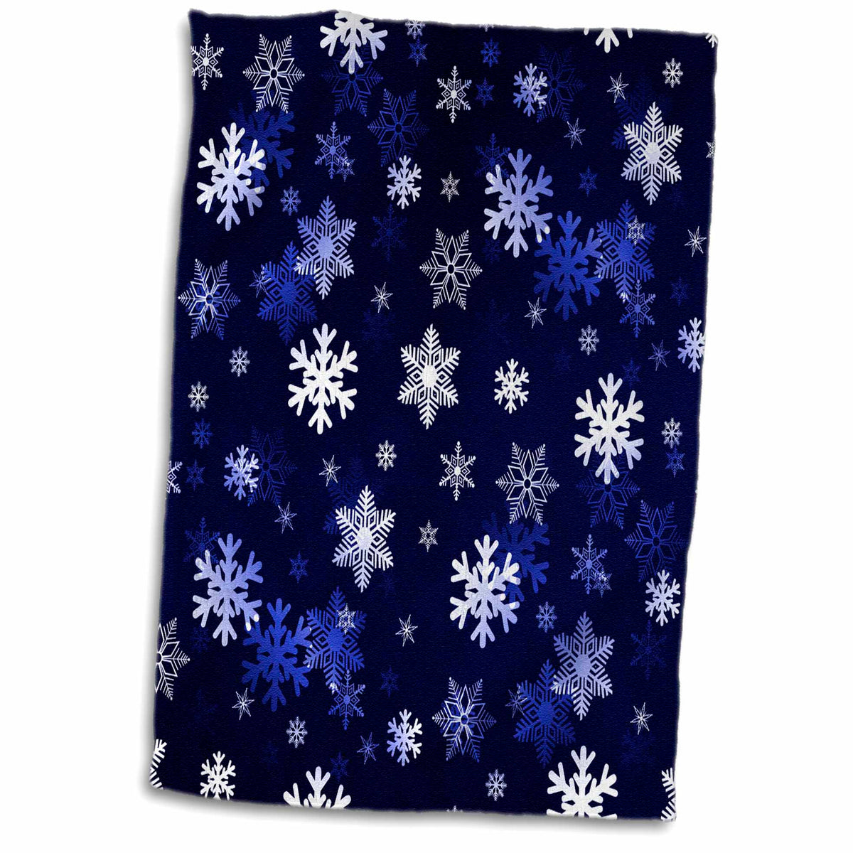3dRose Dark Blue Winter Christmas Snowflakes with a Seamless Pattern. - Towels (twl-221476)