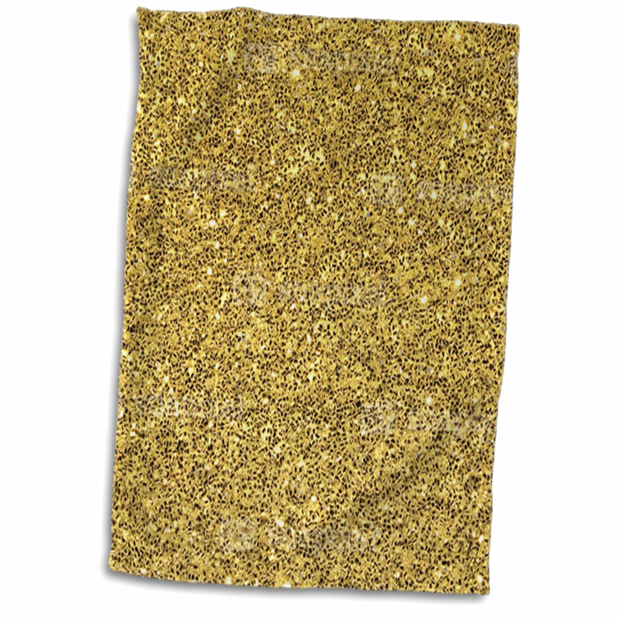 3dRose Florene - Designer Textures III - Print of Gold Sparkles Glitter - Towels (twl-221595)