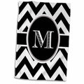 3dRose BrooklynMeme Designs - Black and White Chevron Monogram Initial M - Towels (twl-222075)
