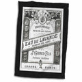 3dRose Image O Vintage F Paris Perfume Label in Black and White - Towels (twl-223065)