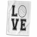 3dRose Janna Salak Designs Sports - Print of Love Volleyball - Towels (twl-223341)