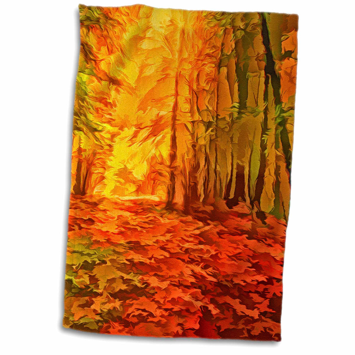 3dRose Vibrant Hues of Autumn Leaves in a Fall Themed Painting - Towels (twl-223358)