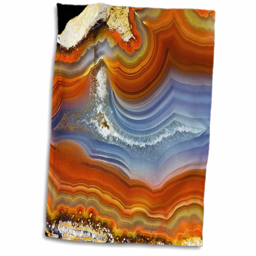 3dRose Danita Delimont - Rocks - Banded Agate, Quartzsite, Orange and Blue - Towels (twl-229600)