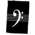 3dRose Black Bass Clef F-Clef on Musical Staves Staff - Music Musician Gift - Towels (twl-232122)
