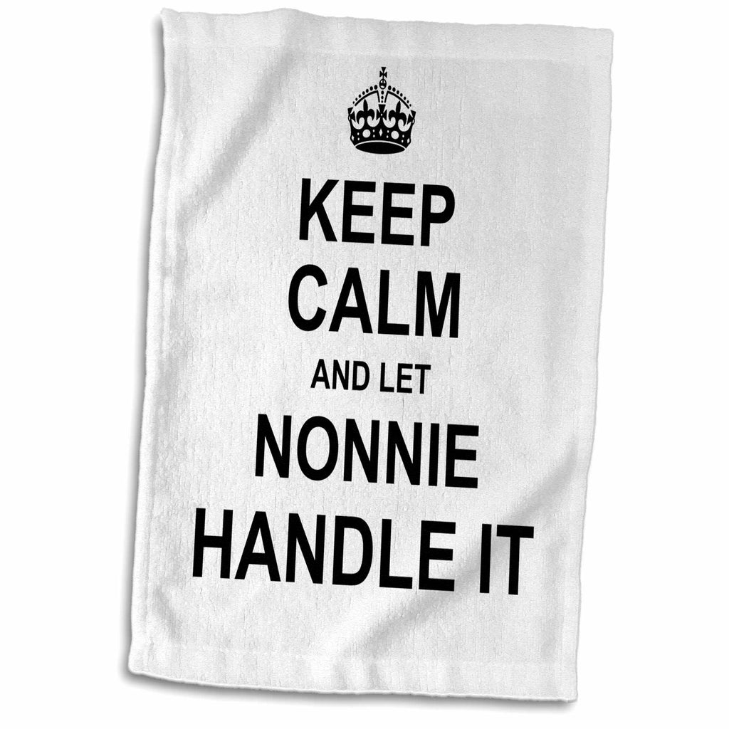 3dRose Keep Calm and let Nonnie Handle it. Fun Funny Grandma Grandmother Gift - Towels (twl-233112)