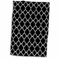 3dRose Florene - Small Patterns - Image of Black And White Quatrefoil Pattern - Towels (twl-233696)