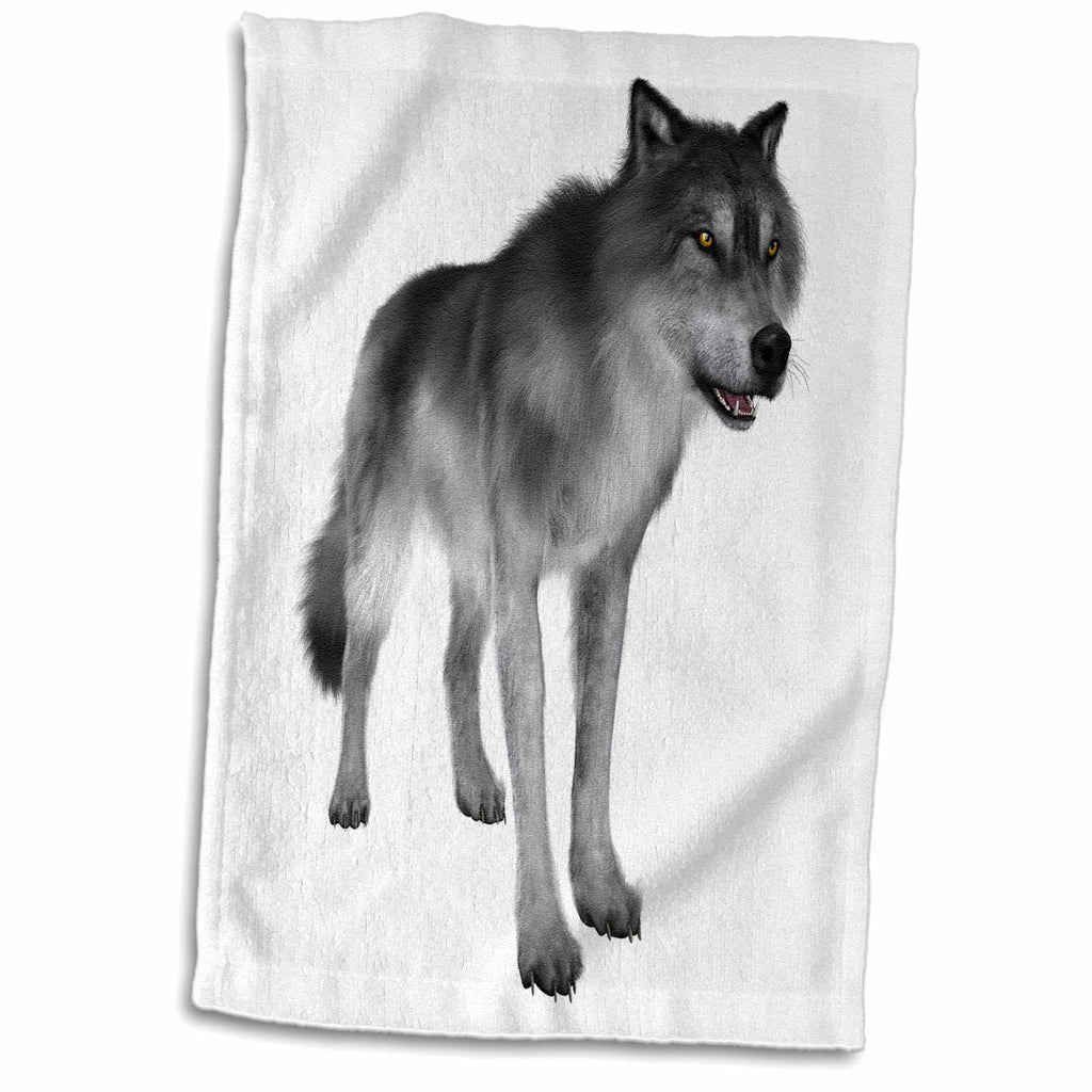 3dRose Boehm Graphics Animal - Grey Wolf - Towels (twl-234154)