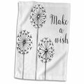 3dRose Lenas Photos - Cute Sayings - Dandelion Make A Wish - Towels (twl-235579)