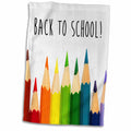 3dRose Carsten Reisinger - Illustrations - Back To School color pencils - Towels (twl-236335)