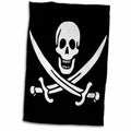 3dRose Sven Herkenrath Skull - Black and White Pirate of Skull - Towels (twl-236504)
